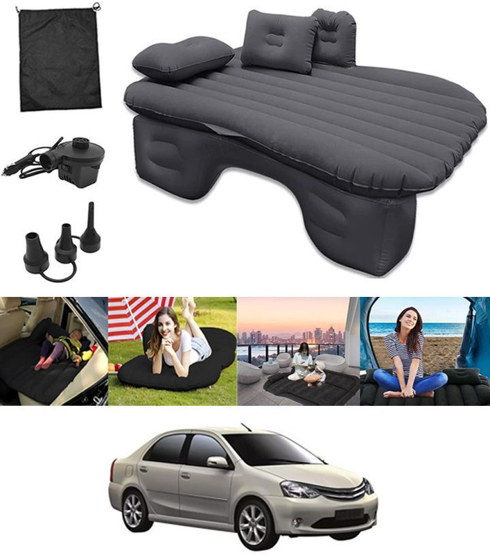 DHARU Black Inflatable-Bed DN87 Universal Fit Car Inflatable Bed Car Inflatable Bed(Etios Liva)