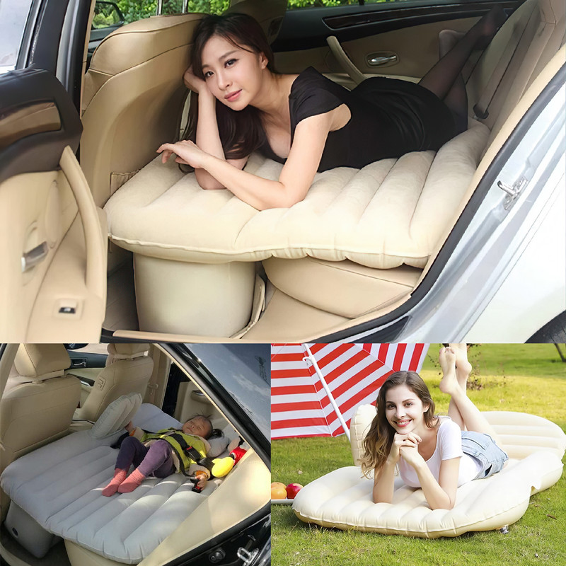 Kingsway Multipurpose Car Mattress Picnic Camping Outdoor Sleeping Overnighter Air Sofa Inflatable Car Air Bed Travel Mattress, Two Air Pillows, Air Pump & Repair Kit Car Inflatable Bed(Universal For Car)