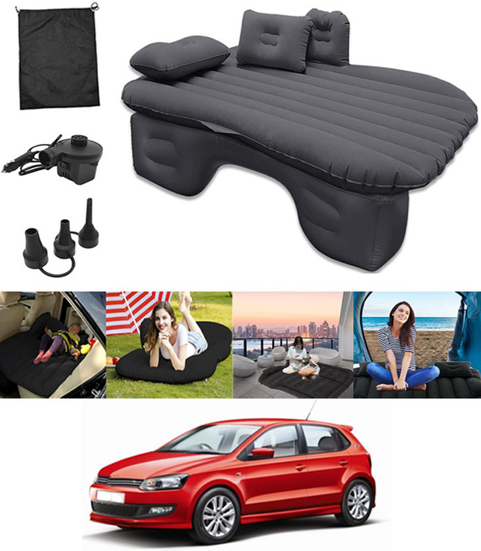 RKPSP Black Inflatable Car Bed Travel/Two Pillows/Pump For Car,Camping,Swimming-204 Car Inflatable Bed(Polo GT)