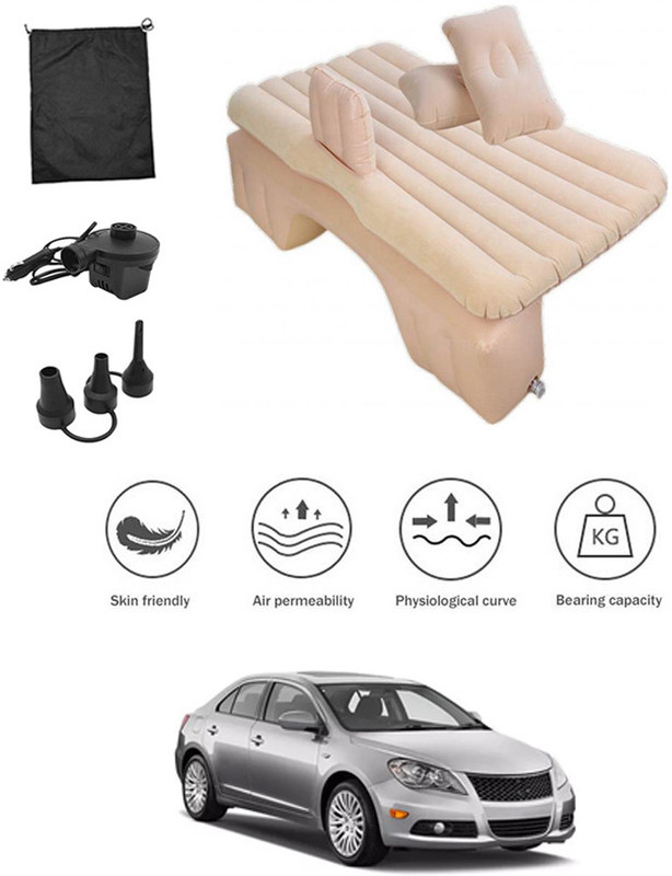 MATIES Beige Inflatable Car Bed Travel/Two Pillows/Pump For Kizashi Maruti Suzuki 2011 Premium Finish Beige Bed For Car-163 Car Inflatable Bed(Kizashi)