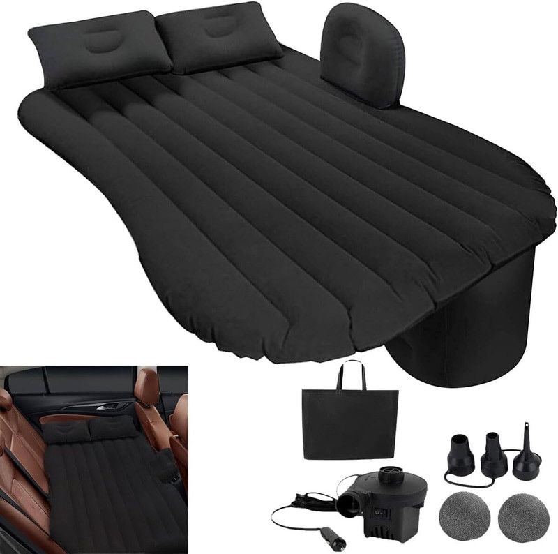Bluejack Travel Inflatable Car Bed Mattress with 2 Air Pillows, Car Pump and Repair KiT Relaxing Travel, Outdoor Camping Car Inflatable Bed(320D, Alto 800, City, GL-Class, Innova Crysta, S3, Universal, i10 Active, NA)