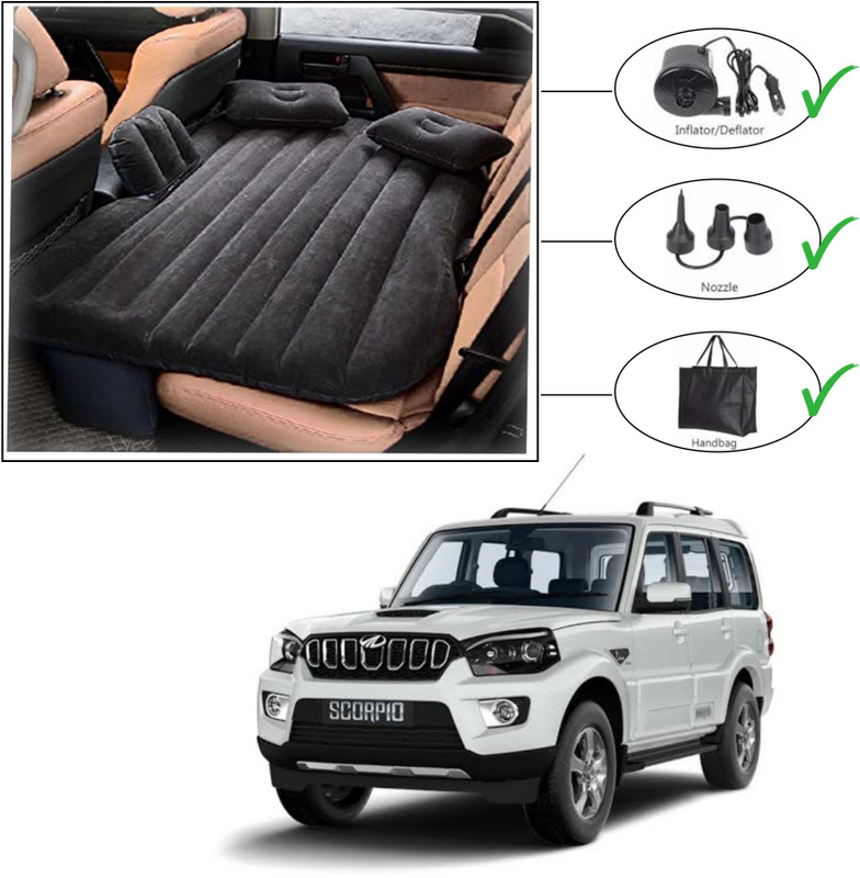 CHRTECH ™ Car Inflatable Bed with Two Air Pillows with Pump Kit for Scorpio -P70 Premium Finish & Waterproof Car Inflatable Bed(Universal For Car)