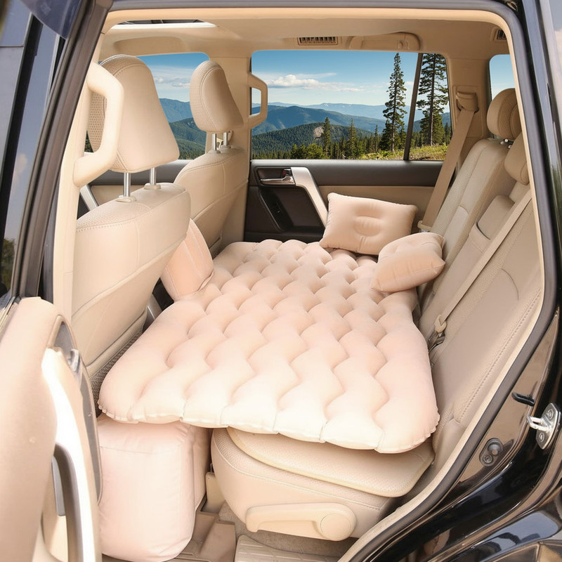 SELECTRA Inflatable Bed with Air Pump & 2 Pillows Premium Car Inflatable Bed with Pump & 2 Air Pillow Back seat bad Car Inflatable Bed(Universal For Car)