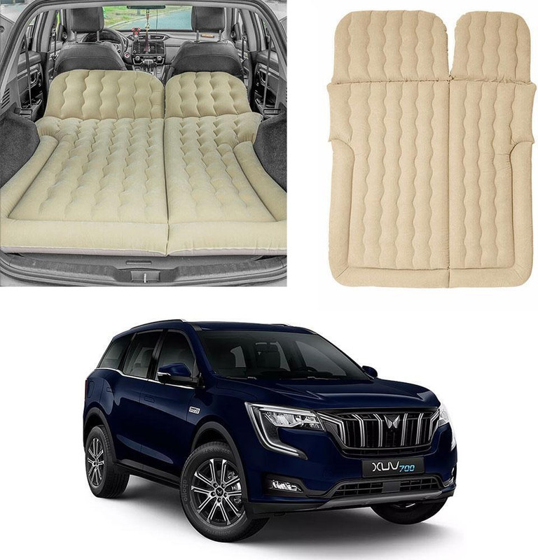 Oshotto Multifunctional Car Inflatable Bed Air Mattress SUV For Mahindra Xuv 700 (Beige) Car Inflatable Bed