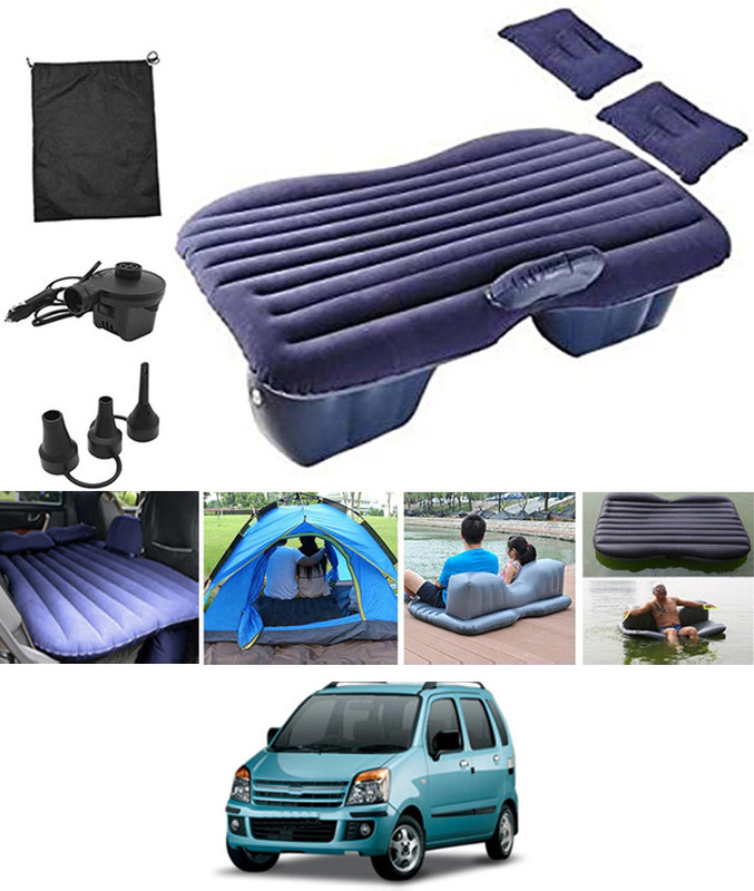 ABJD Car Travel Inflatable Blue Bed/Two Pillows/Pump And Repair Kit-304 Multifunctional Car Inflatable Bed Mattress For(Car Travel,Camping,Swimming) Car Inflatable Bed(WagonR)