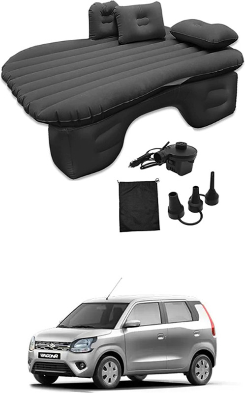 MATIES Car Air Inflatable Car Bed Mattress Airbed Overnighter Black 247 For Tourism Outdoor Camping Swimming Pool for Maruti WagonR Black Color Car Inflatable Bed