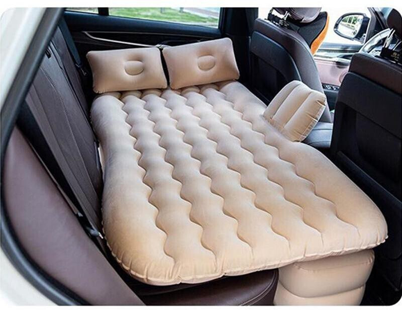 QXORE New Design Wave Sape Travel Inflatable Car Bed Mattress with 2 Air Pillows New Design Wave Sape Travel Inflatable Car Bed Mattress with 2 Air Pillows, Car Pump and Repair KiT Car Inflatable Bed Two Pillows Travel Blue Comfortable 5 In 1 Air Sofa Multipurpose Matress Airbed Overnighter With Pum