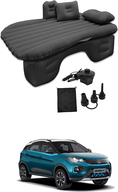 MATIES Car Air Inflatable Car Bed Mattress Airbed Overnighter Black 154 For Tourism Outdoor Camping Swimming Pool for Tata Nexon EV Black Color Car Inflatable Bed