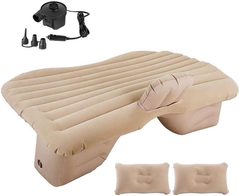 Bluejack Cream Inflatable Travel Car Bed Air Sofa with Two Inflatable Pillow Inflatable Mattress Air Bed for Car Interior Car Inflatable Bed(488 GTB V8, Cruze, Thar, i10 Active, Tavera, i20, New Dzire, GL-Class, X5, City, E250, 370z, Patrol)