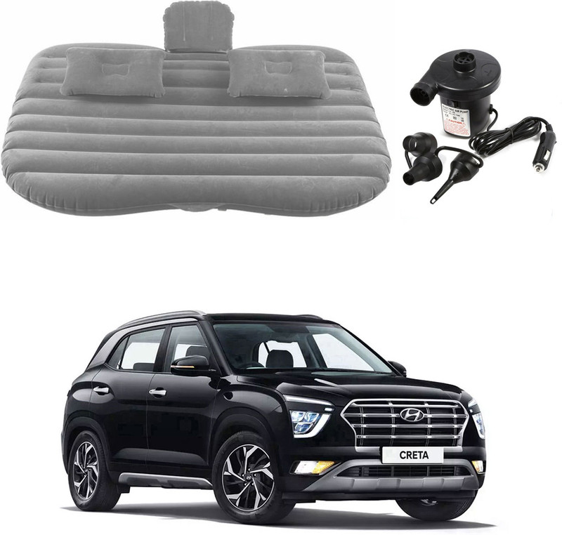 Oshotto Car Travel Inflatable Bed with Two Air Pillows For Creta (2020-2022) Grey Car Inflatable Bed