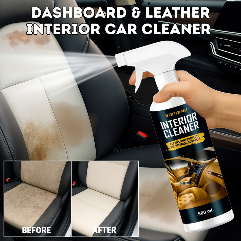 VRPRIME Car Interior Cleaner Shine & Protect Spray – Dashboard, All Surface Dashboard, Seats, Leather & Plastic Surfaces Vehicle Interior Cleaner(500 ml)