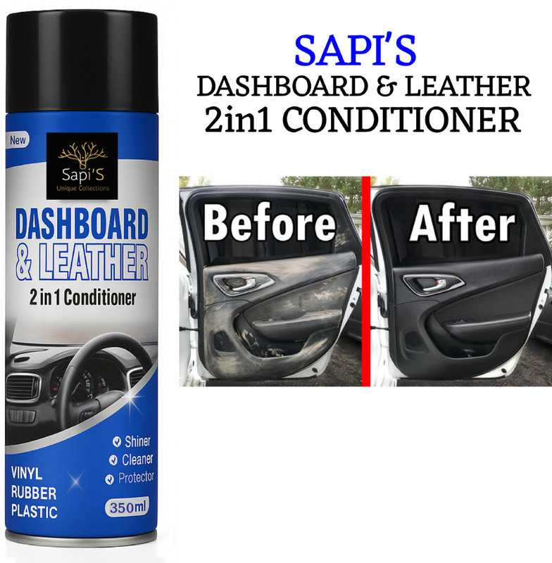 SAPI'S Dashboard & Leather 2in1 Cleaner & protector Dashboard & Leather 2in1 conditioner, Foam cleaner 350 ml Vehicle Interior Cleaner(350 g)