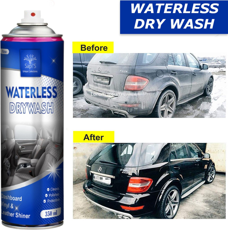 SAPI'S Concentrate RAW Xtreme CX Carnauba Wax Rinseless/Waterless Auto Wash Waterless Dry Car Wash ConcentrateRinseless/Waterless Wash Concentrate - 350ML Vehicle Interior Cleaner(350 ml)