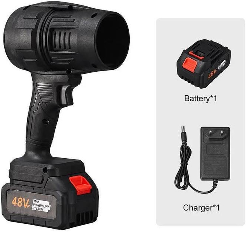 SMARTYWOMEN Handheld Electric Portable Air Blower,Turbo Jet Blower Cordless48V Handheld High Powerful Blow Brushless Motor Car,Home Corner Vehicle Interior Cleaner(400 g)