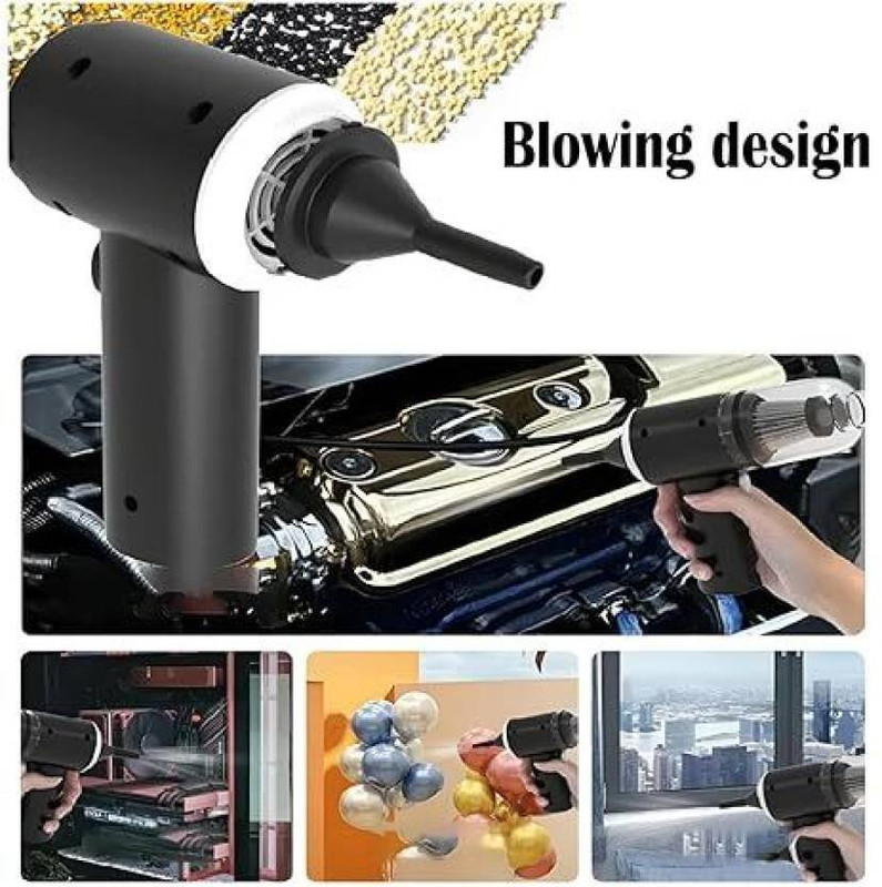 JERITO 3 in 1 Portable Vacuum Cleaner Duster Blower Air Pump Wireless Handheld Clean Microscopic dust Car, Home, Computer Vehicle Interior Cleaner(290 ml)