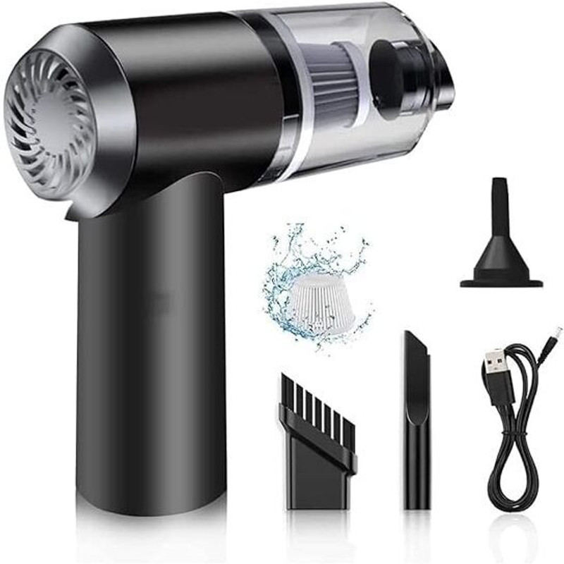 Eos Portable 3 in 1 Car Vacuum Cleaner with Blower USB Rechargeable Wireless easy to clean Vehicle Interior Cleaner(100 g)