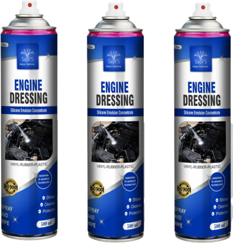 SAPI'S Engine Shining Spray Car and Bike Engine Bay Shiner Spray, Cleans, Protects & Shines Pack of 3 Vehicle Interior Cleaner(1500 ml)