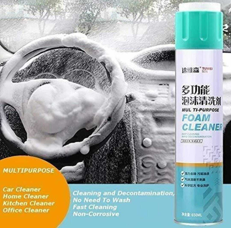 Mahek Multipurpose Foam Spray for Car Home Carpet Cover Seat (650ML: Pack Of 2) Foam Vehicle Glass Cleaner(650 ml)