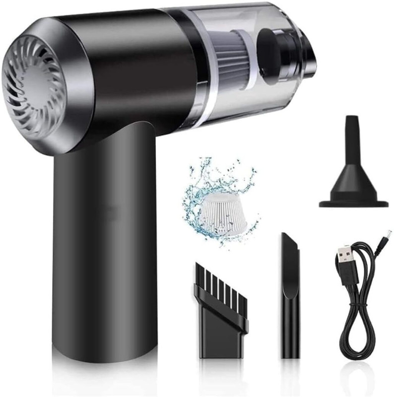 RUHI ENTERPRISE Cordless Handheld Car Vacuum Cleaner with Blower&Nozzle 3 Tool Wet & Dry 3-in-1 Car Vacuum Cleaner(Black)