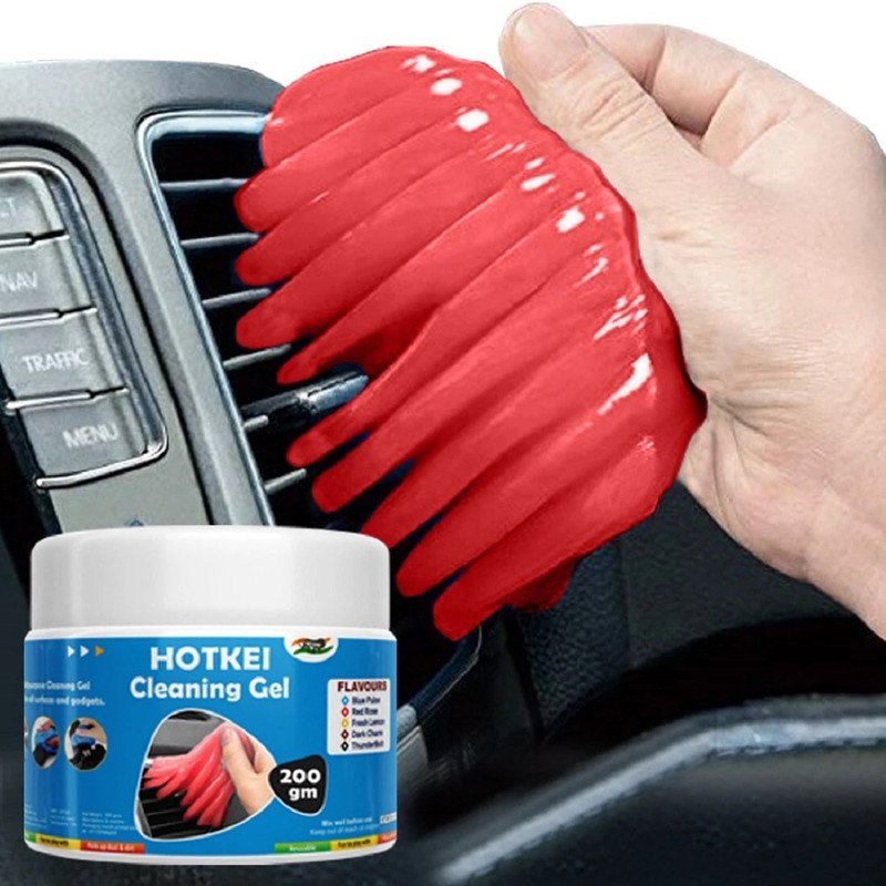 HOTKEI (200 gm) Rose Scented Car Ac Interior Dust Cleaner Cleaning Gel Accessories Kit Pack Of 1 Red Rose Scented Car Interior Cleaner Gel Vehicle Interior Cleaner(200 g)