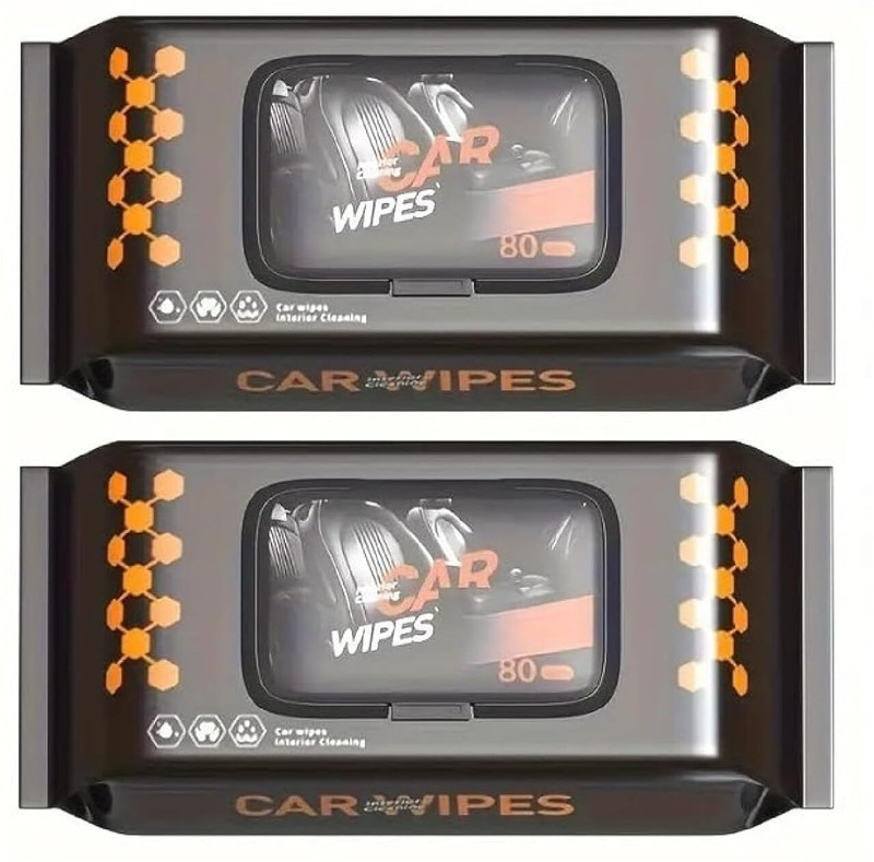 Prashjayo Car Cleaning Wipes (Pack of 2) – Multipurpose Interior Cleaning Headlight Cleaning Kit(160 ml)