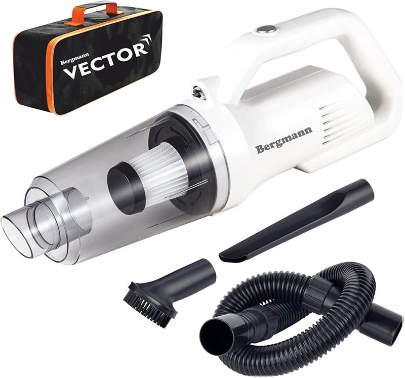 Bergmann Vector Cordless Handheld Car & Home Vacuum Cleaner (White) VC01 Vehicle Interior Cleaner(1 g)