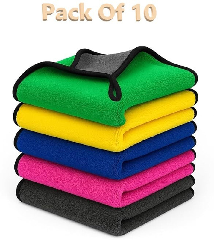 JUNJULA Microfiber Towel|Soft, Lint-Free Cloth for Car, Home&Office Cleaning Microfiber Vehicle Washing  Duster(Pack Of 10)