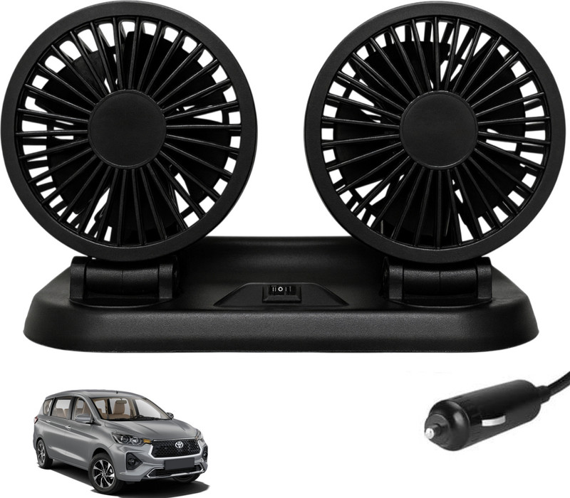 Sumoy 12V Twin Head Car Cooling Fan with Fast Air Circulator for Toyota Rumion Car Interior Fan(12 V)