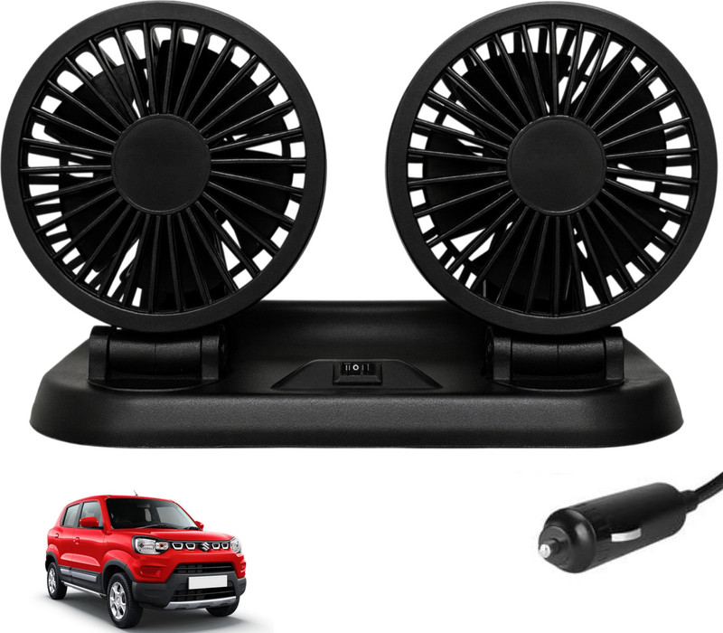 Sumoy Car Fan Dual Turbo Heads 12V for Air Circulation for Maruti Suzuki S-Presso Car Interior Fan(12 V)