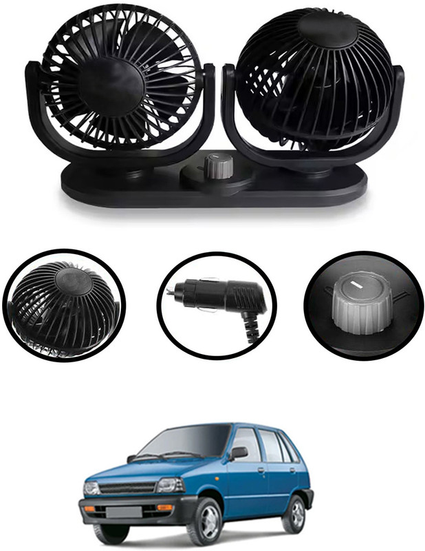 MATIES 12V Cooling Air Fan Powerful Dashboard Electric Dual Car Fan-2 Car Interior Fan(12 V)
