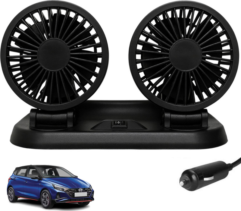 Sumoy Car Cooling Fan 12V Dual Head Rotation and Strong Wind for Hyundai i20 N Line Car Interior Fan(12 V)