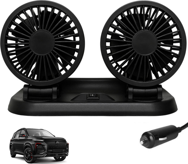 Sumoy 12V Dual Airflow Car Fan with Strong Cooling Wind for MG Hector Plus Car Interior Fan(12 V)