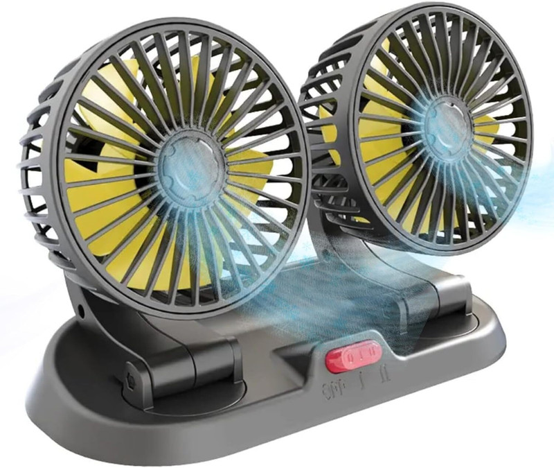 Zinzo 12V DC Electric Car Fan for Dashboard, Portable Fan With 360°Rotatable Head Car Interior Fan(12 V)