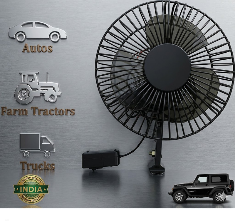 mahalraj 840 Volt 6" Fan for Car, SUV, Truck, Auto, Caravan, Buses M1O38 Car Interior Fan(12 V)
