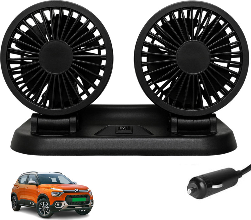 Sumoy Dual Speed 12V Car Fan with Twin Rotating Heads for Citroen eC3 Car Interior Fan(12 V)