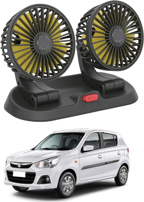 DriveXpert Car Fan 360 Degree Rotatable Dual Head C59 Car Interior Fan(12 V)