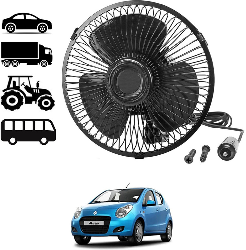monolive Universal 12V Black 6inch Rotable Steel Fan For Car-024 Car Interior Fan(12 V)