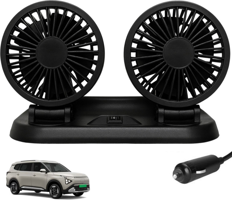 Sumoy Dashboard Mounted 12V Dual Car Fan with Turbo Airflow for Kia Carens Clavis EV Car Interior Fan(12 V)