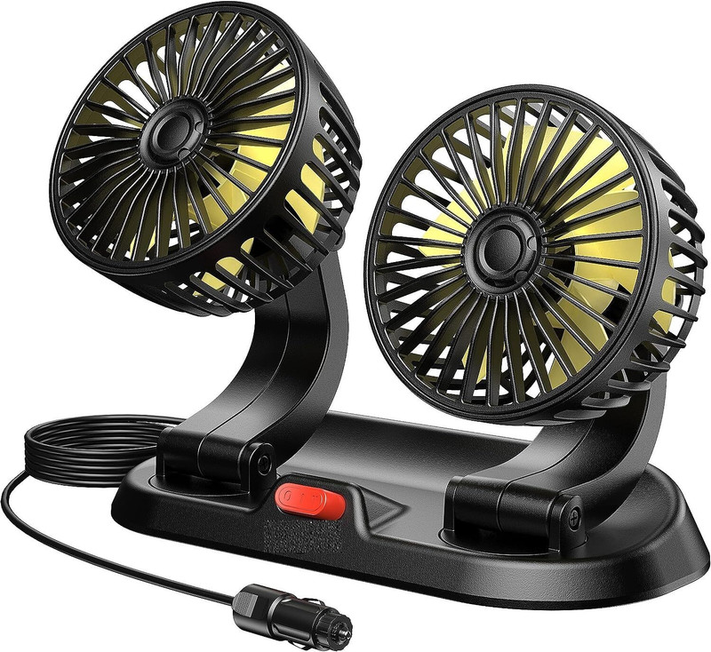 Zinzo Universal Powerful Cooling Fan 12V 360 Degree CarFan,Car Interior, Dashboard Car Interior Fan(12 V)