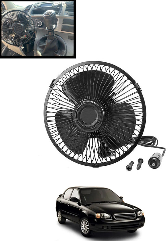 monolive 6inch/12V Durable Vehicle Interior Black Steel Fan(Car/Van/Bus)Universal -30 Car Interior Fan(12 V)