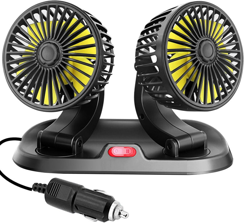 Yearwell high speed moveable head Car Cooling Fan 12V With 360 Degree 2 Speed, Car Interior Fan(12 V)