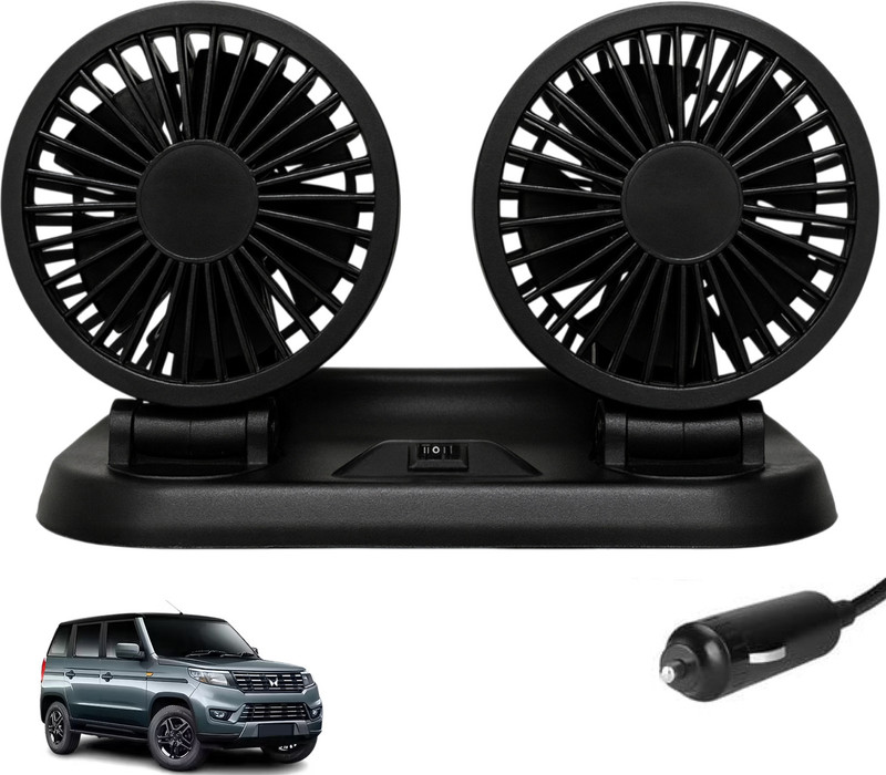 Sumoy Fast Cooling Car Fan Dual 12V with Turbo Heads for Mahindra Bolero Neo Car Interior Fan(12 V)
