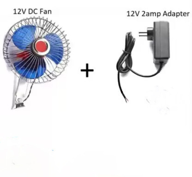SUNFREE Mini fan for cars, truck, auto and cabins 6 inch diameter with 12V adapter Car Interior Fan(50 Hz)