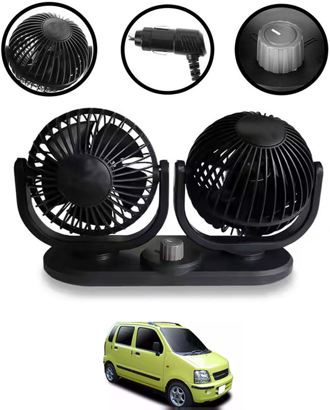 monolive 4inch 12V Adjustable Head 360Degree Rotation 2Wind Speed For Vehicle-303 Car Interior Fan(12 V)
