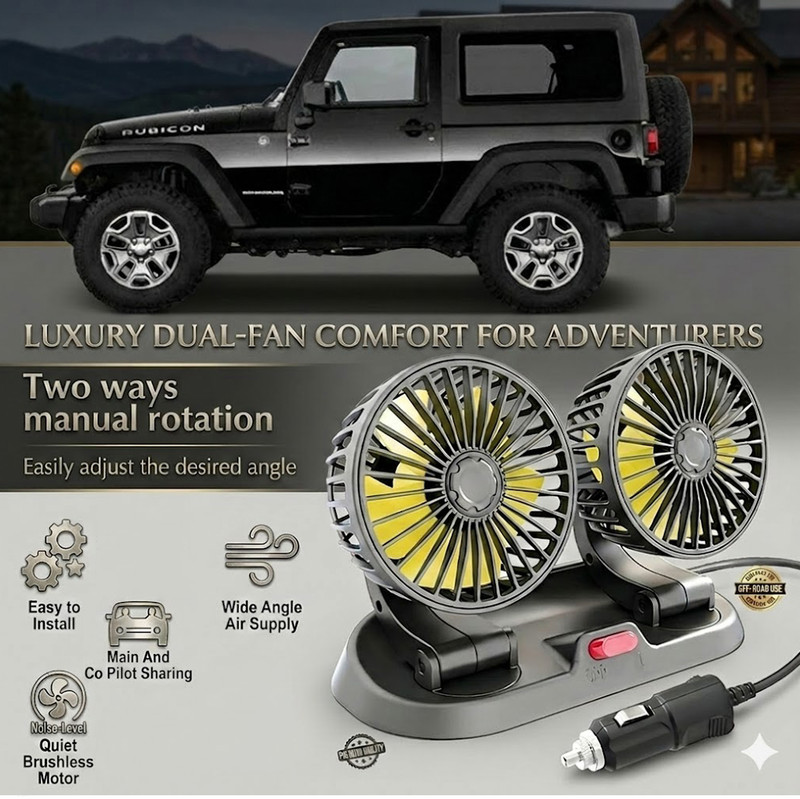 mahalraj High Speed Moveable head Car Cooling Fan-12V M1Y33 Car Interior Fan(12 V)