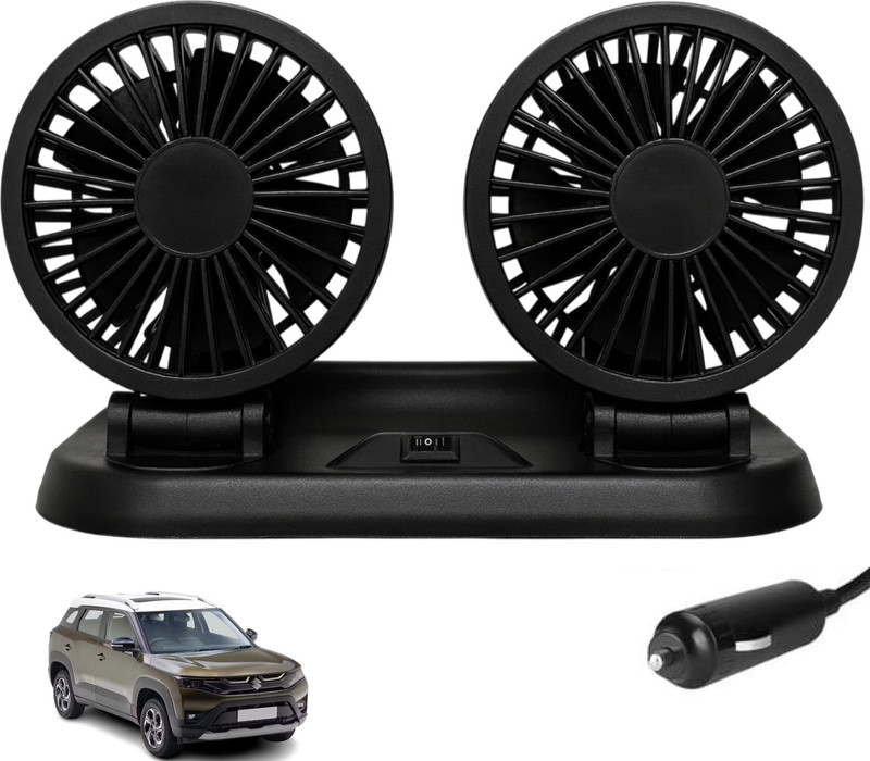 Sumoy 12V Car Cooling Dual Fan with High Speed Airflow for Maruti Suzuki Brezza Car Interior Fan(12 V)