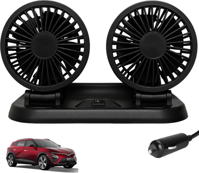 Sumoy Adjustable 12V Car Cooling Fan with Dual Rotating Heads for Vinfast VF 8 Car Interior Fan(12 V)