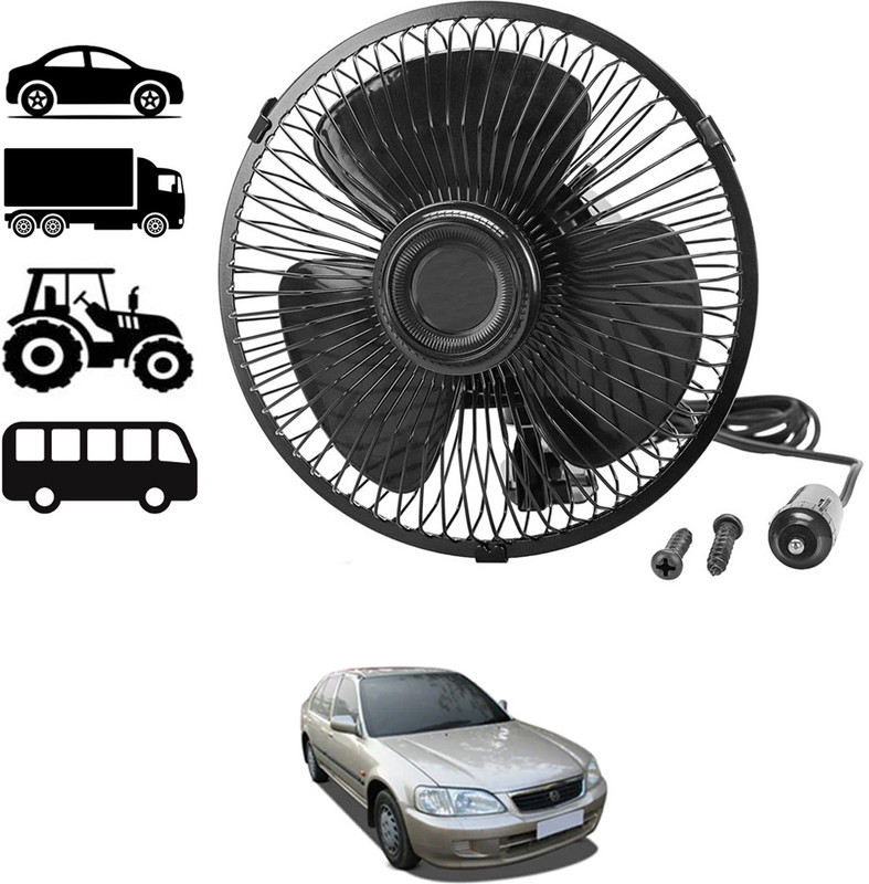 CCMM Black Compact Sleek Design 6inch/12V Car Interior High Airflow Fan-61 Car Interior Fan(12 V)