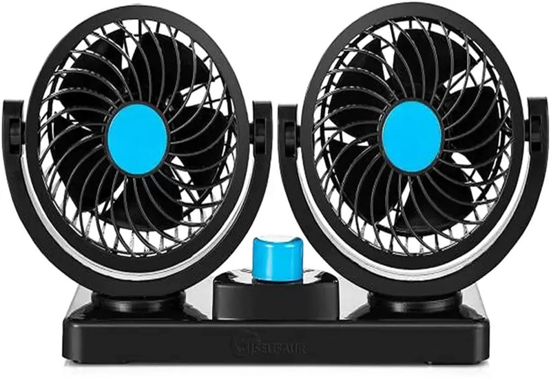 Ajeetech 100% Copper windding motor Mitchell 12Volt Extra cooling high speed 360 degee Car Interior Fan(12 V)