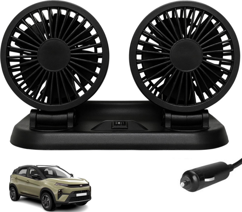 Sumoy Dual Wind Car Fan 12V with Adjustable Rotation for Tata Nexon Car Interior Fan(12 V)
